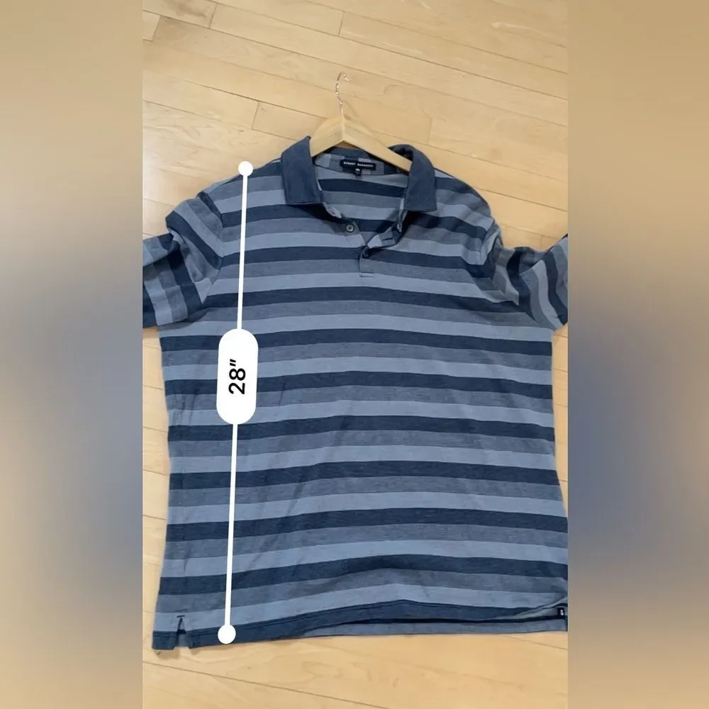 Robert Barakett Cota Stripe Long Sleeve Cotton Polo XXL NWOT